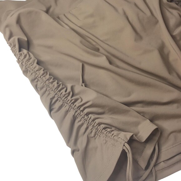 IV Brown Drawstring Ruched Mini Skirt Attached Shorts Skort Women's XL - Picture 9 of 15